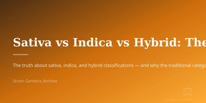 Sativa vs Indica vs Hybrid: The Genetic Truth