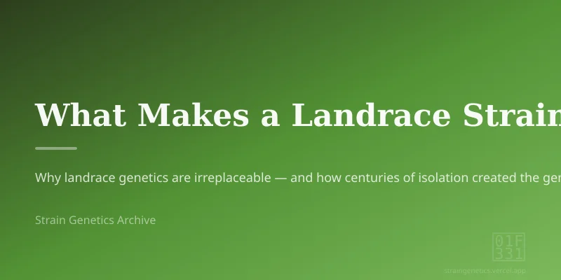 What Makes a Landrace Strain Pure?